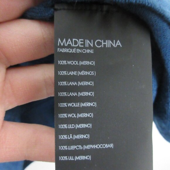 Club Monaco Womens 100% Merino Wool Sweater Top XS Luxury Blue Crew Neck 152 - Picture 4 of 9